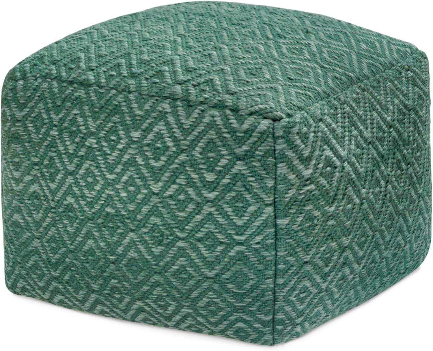 Anji Mountain Pouf Ottoman Foot Rest, Handmade Ottoman Pouf, Comfortable Foot Stool, Decorative Floor Seating for Living Room Decor, Bedroom & Home Décor Accent - Sage