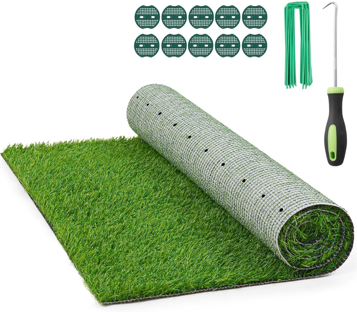 6x10FT Artificial Grass Pad Indoor Outdoor: Fake Grass Turf with Drainage Holes, Pet-Friendly Dog Grass Mat, Perfect for Garden Lawn Balcony Patio Backyard Wedding Christmas Decoration