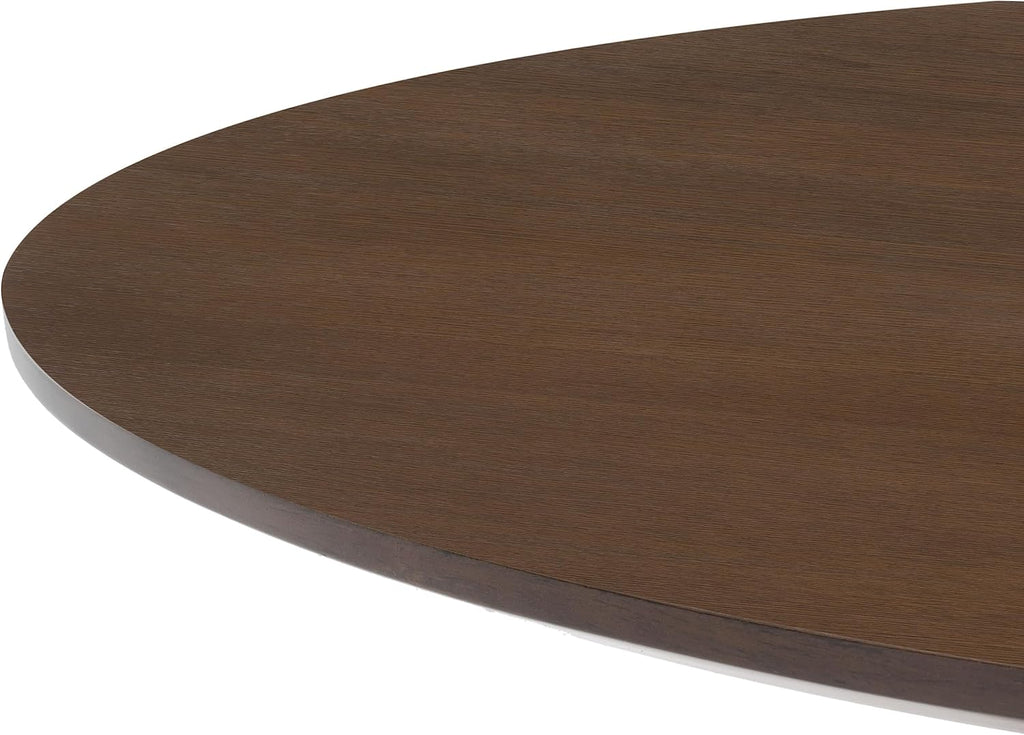 SAFAVIEH Couture Collection – Carolee Walnut Brown 46-Inch Round Dining Table, Farmhouse Dining Table for Kitchen or Dining Room, Seats Up to 4 (SFV2134C)