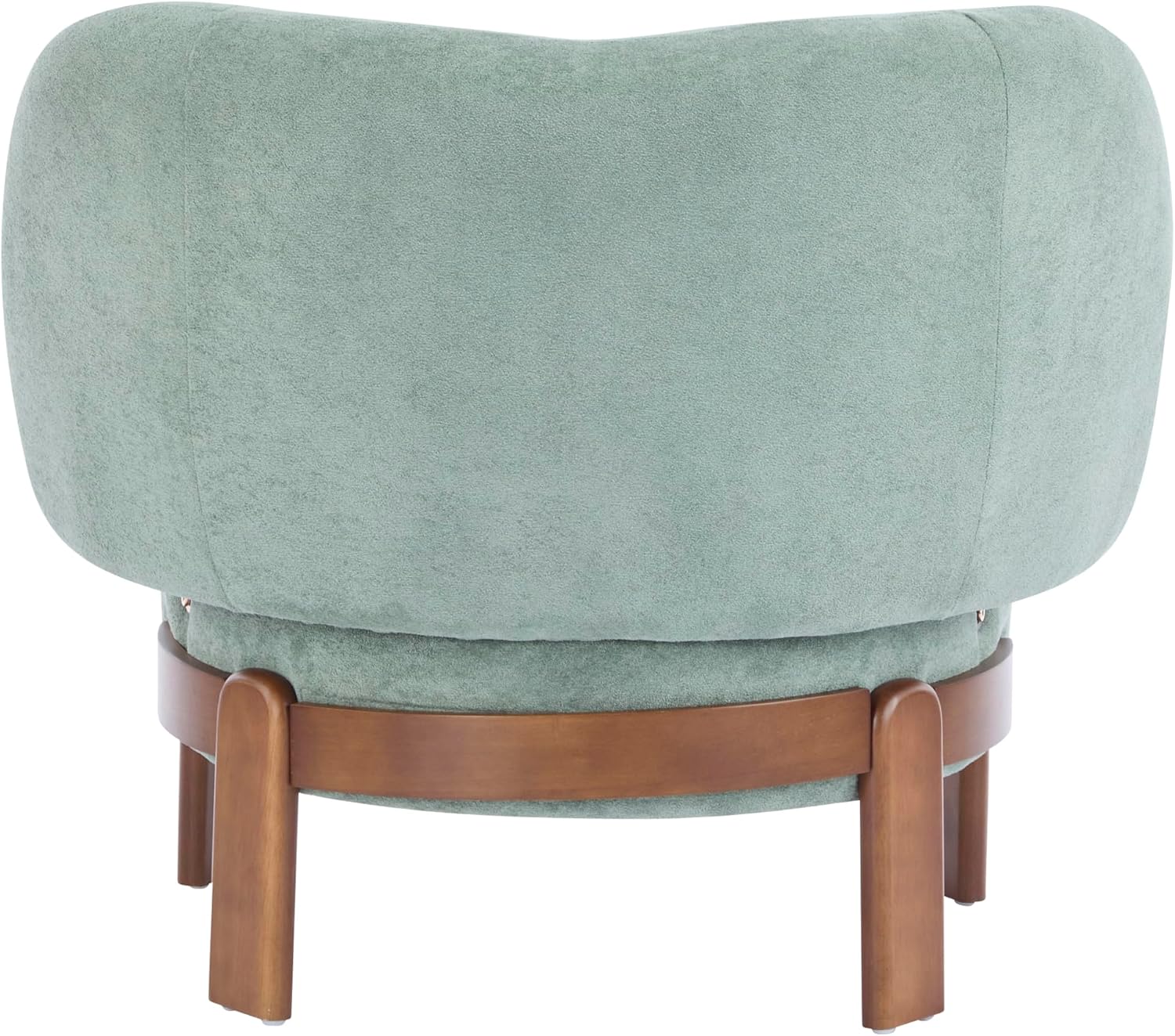 Christopher Knight Home Lily Solid Wood Wingback Accent Chair, Fabric Upholstered Club Chair, Curved Backrest Single Sofa, Comfy Reading Lounge Chair for Living Room, Soft Cushion Seating, Green