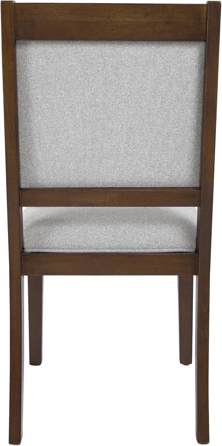 HomePop Open Back Upholstered Wood Frame Dining Chairs - Gray Solid Woven (Set of 2)