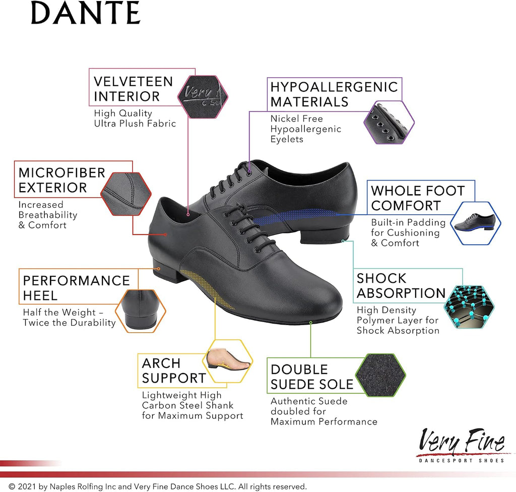 Very Fine Men's Dante Ballroom Salsa Tango Waltz Latin Smooth Swing