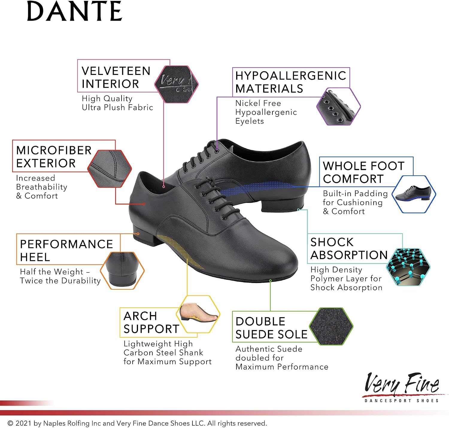 Very Fine Men's Dante Ballroom Salsa Tango Waltz Latin Smooth Swing