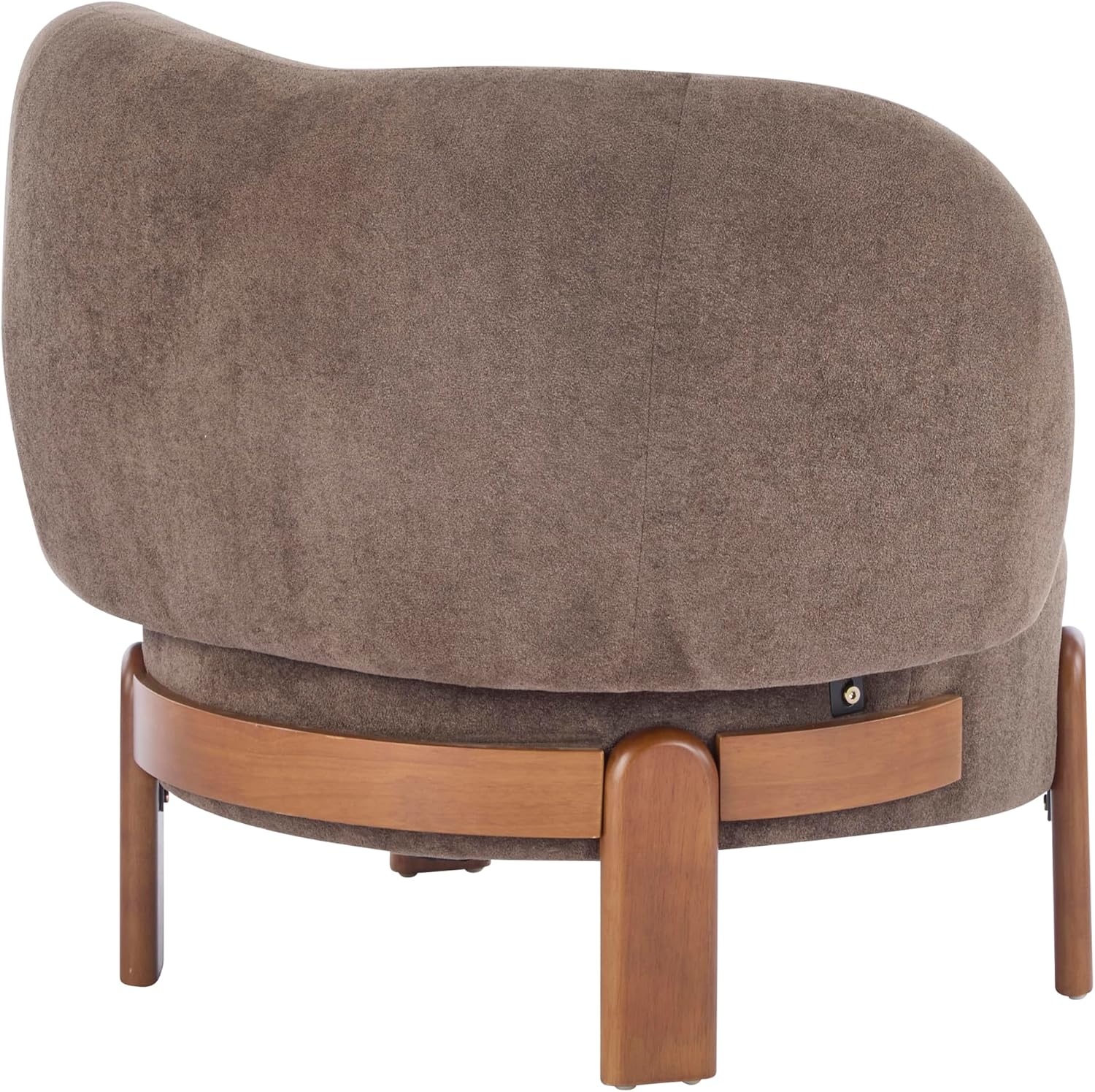 Christopher Knight Home Lily Solid Wood Wingback Accent Chair, Fabric Upholstered Club Chair, Curved Backrest Single Sofa, Comfy Reading Lounge Chair for Living Room, Soft Cushion Seating, Dark Brown