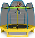 Giantex 7 Ft Trampoline for Kids, Heavy Duty Steel Frame Small Mini Toddler Trampoline, Great Gifts for Boys Girls, Outdoor Indoor Kids Trampoline with Net, for Age 3-8