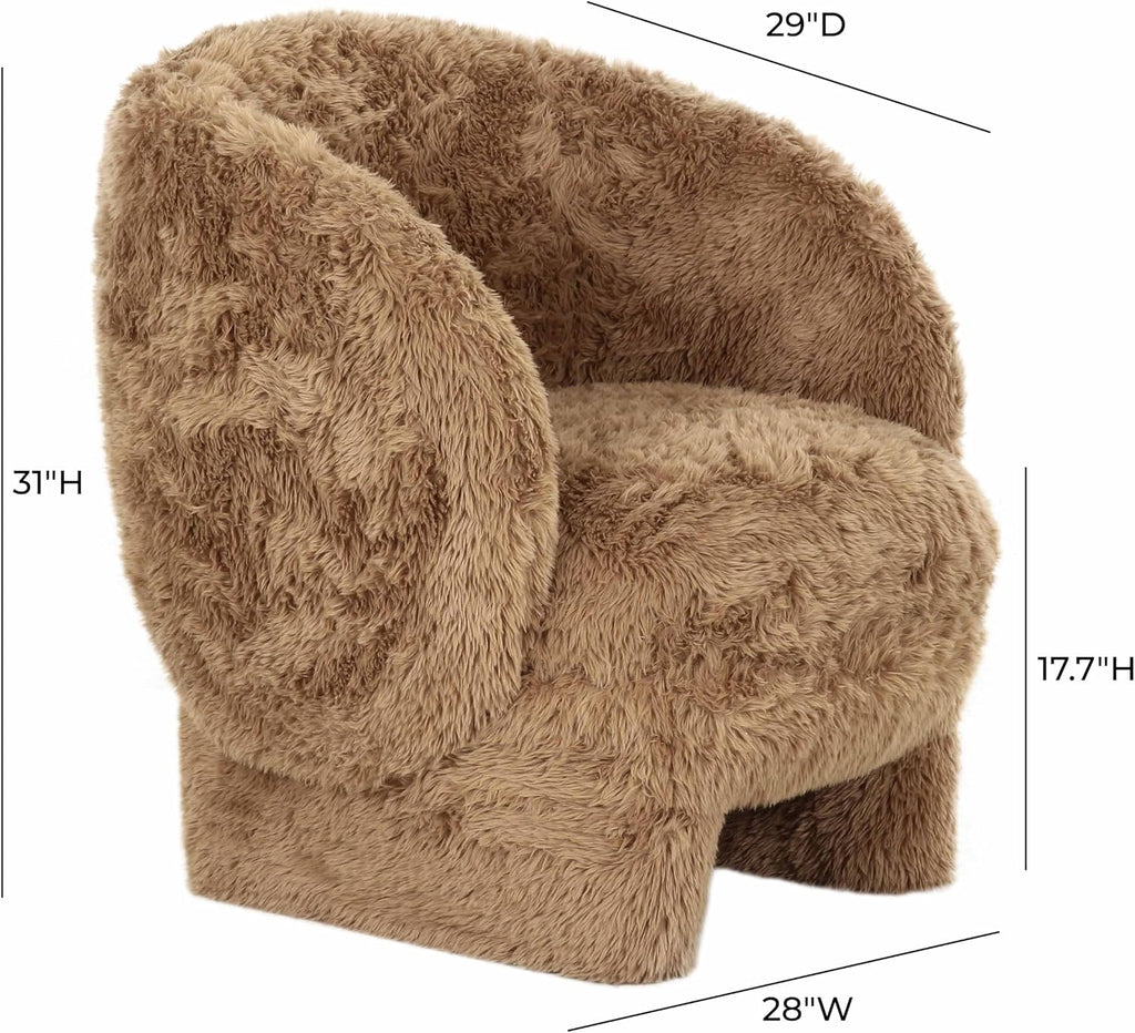 Tov Furniture Kiki Dark Taupe Vegan Shearling Accent Chair