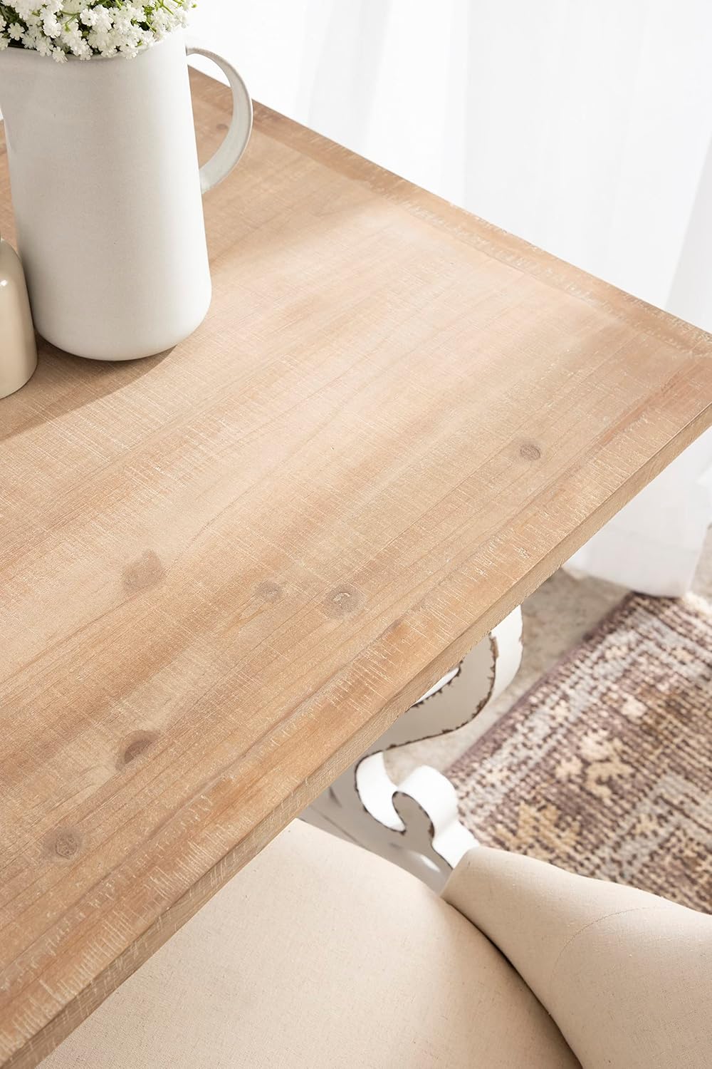 Kate & Laurel Wyldwood Farmhouse Wood Desk, 46x24x30, Brown/White