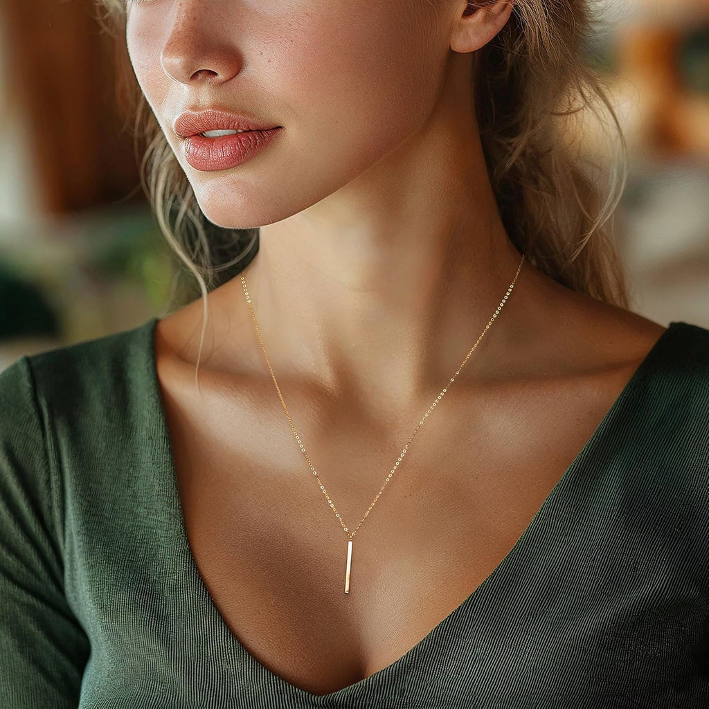 Ross-Simons Italian 10kt Yellow Gold Linear Bar Necklace. 18 inches