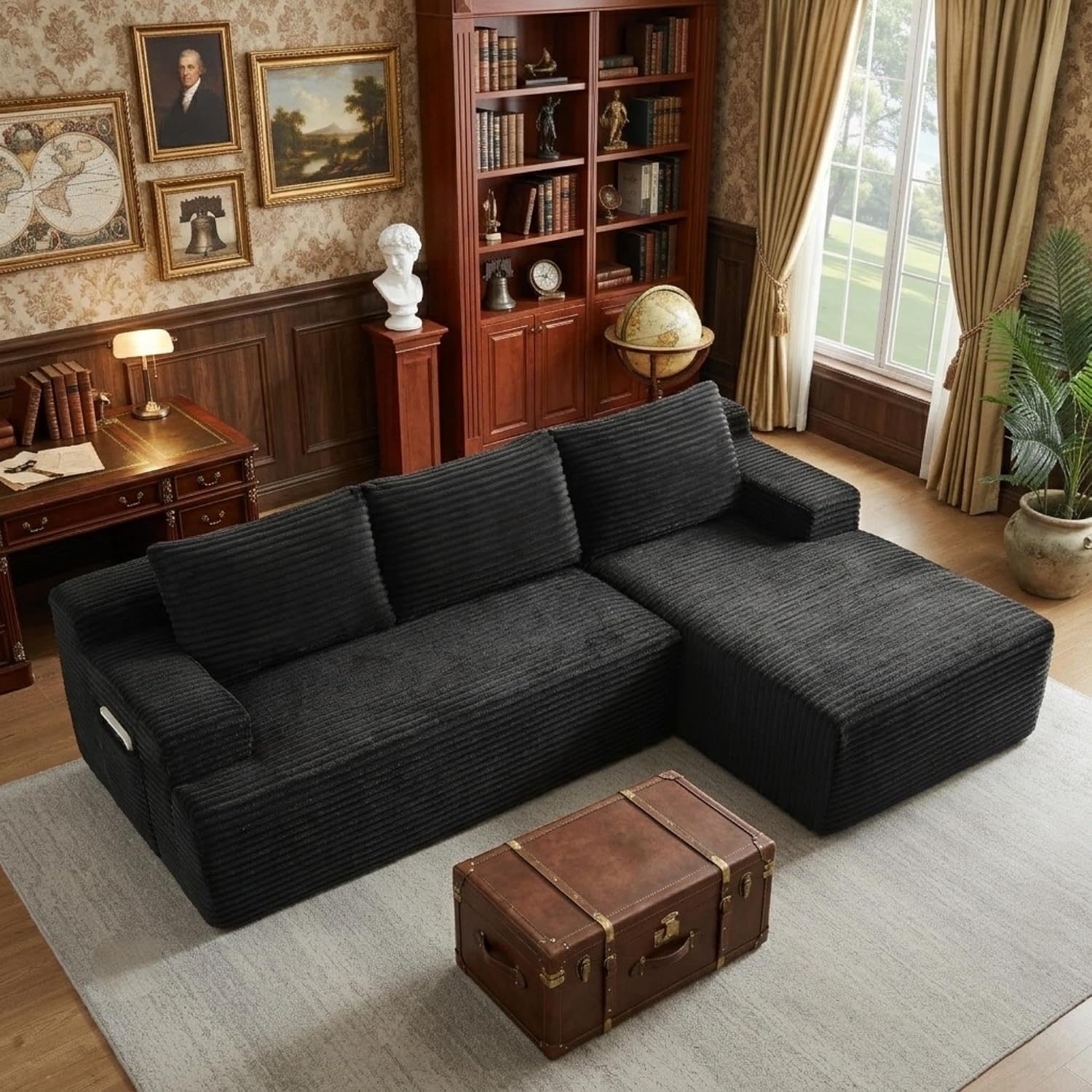 96' Right Facing Sectional Sofa Boneless Couches for Living Room - L Shaped Compressed Cloud Couch with Deep Seat in A Box