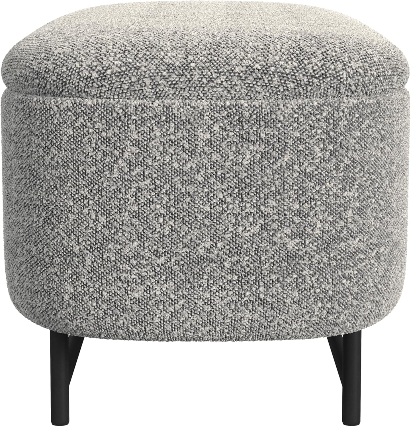 HomePop 46' Ellipse Storage Bench with Metal Legs - Cream Boucle with Gray Yarns