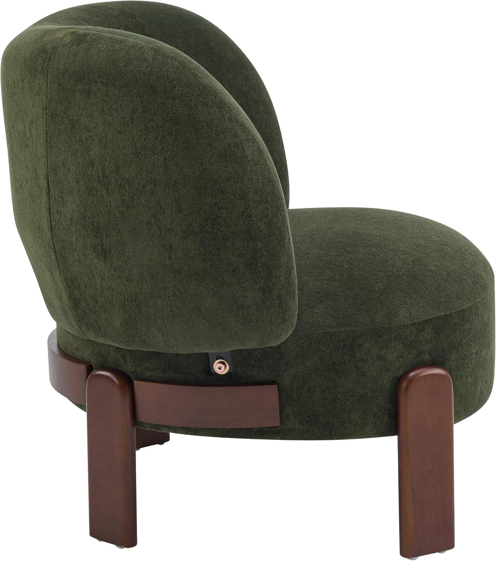 Christopher Knight Home Lily Wingback Accent Chair, Fabric Upholstered Club Chair, Solid Wood Single Lounge Sofa, Comfy Reading Chair for Living Room, Olive Green