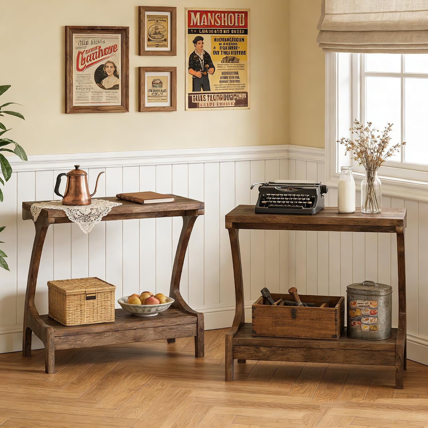 Solid Wood End Table with Storage Shelf, Small Accent Table for Living Room, Bedroom, or Office, Easy Assembly, Compact Side Table for Tight Spaces