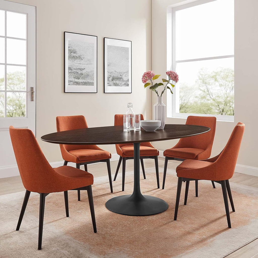 Modway Lippa Dining Table, 78', Black Cherry Walnut