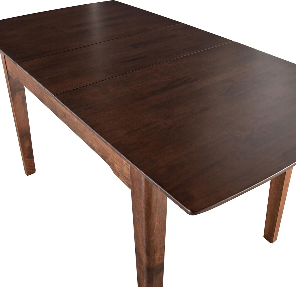 Furniture of America Nazaen Modern Solid Wood 63.9-inch Extendable Rectangular Dining Table with Pop-Up Mechanism, Self-Storing Leaf for Home Kitchen, Dinettes, Rich Walnut