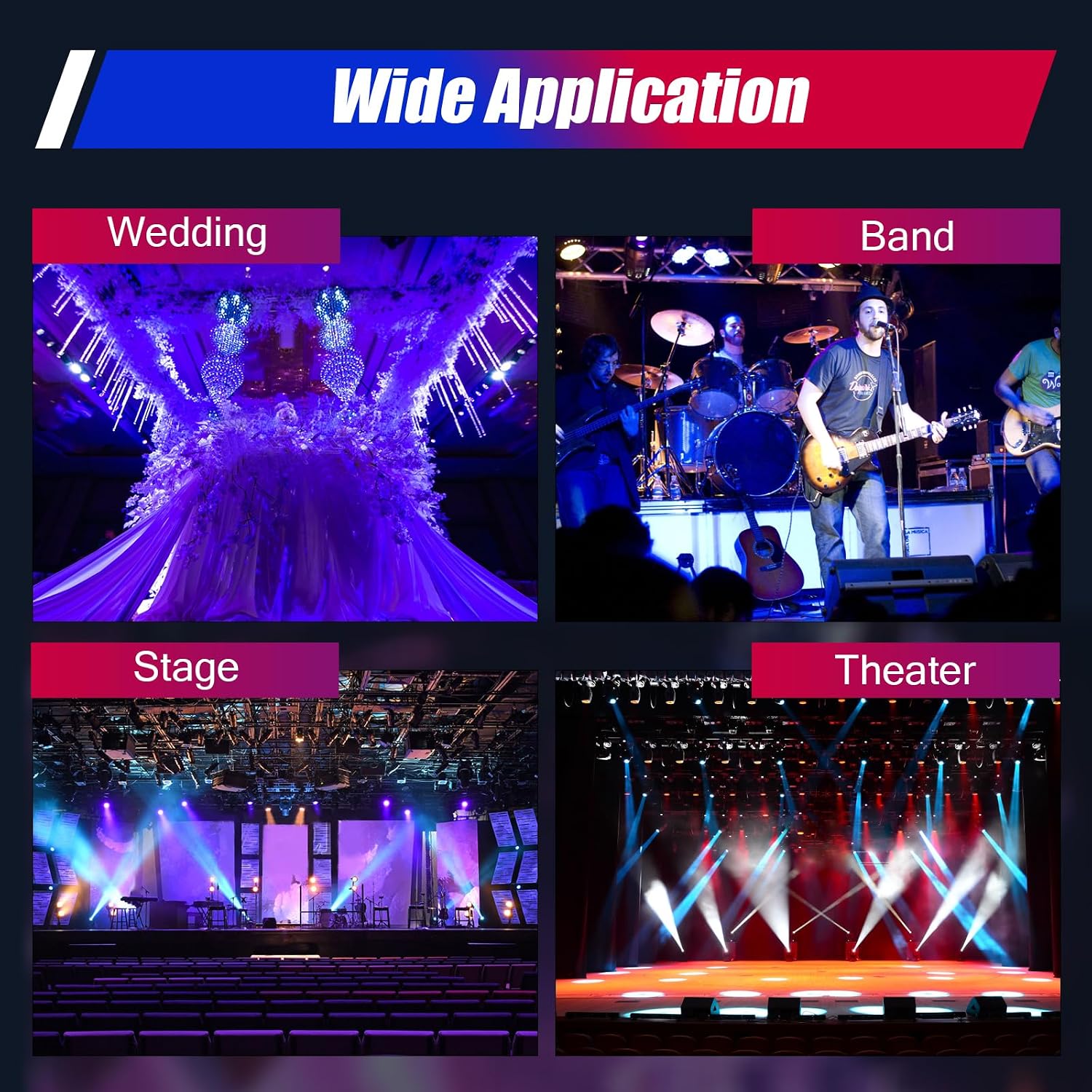 200W Professional Stage Spotlight with Adjustable Height Tripod Stand, 6 Colors 3 Color Temperatures 3200K-6000K, Adjustable Focus Follow Spot Light for Weddings, DJ, Theater & Event