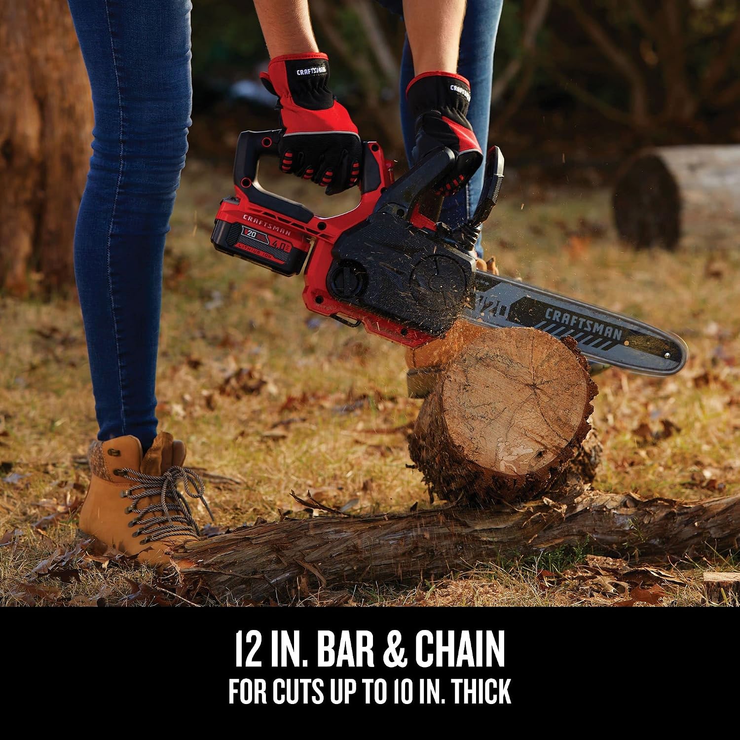 CRAFTSMAN V20 Mini Chainsaw, Cordless, 12 inch, Bare Tool Only (CMCCS620B)