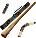 AT ''Dreamtime'' package: wooden didgeridoo 48'' - bag - wooden boomerang 40cm - rainstick/shaker 20cm