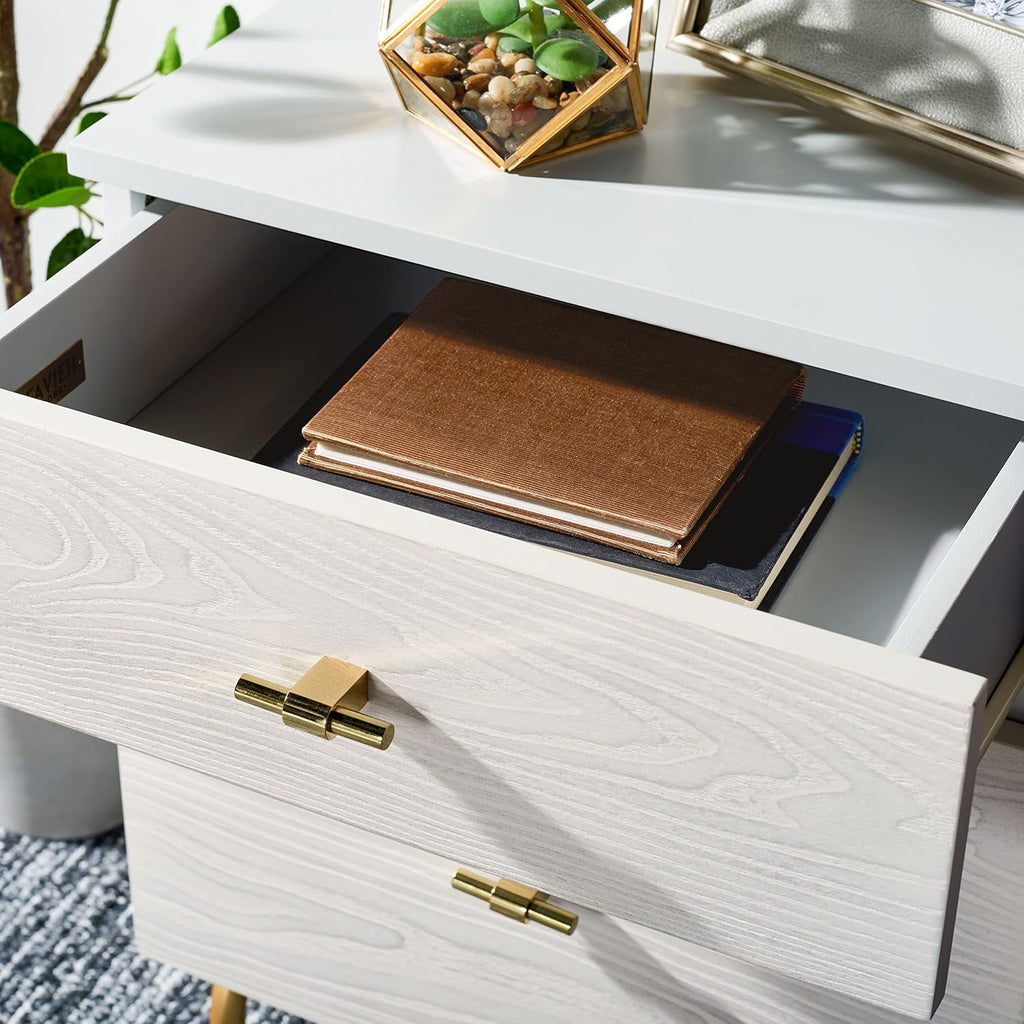 Safavieh Home Collection Genevieve Grey/White Washed 2-Drawer Nightstand