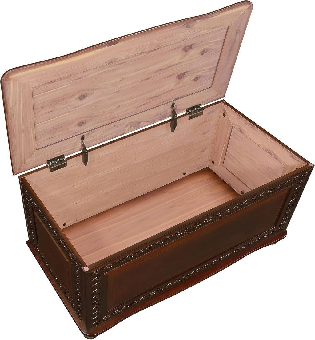 Coaster Home Furnishings - Finlay - Wood - Cedar Chest with Flip-Open Top, Safety Hinge, Lined Interior and Traditional Style - Bedroom - 40-Inch - Dark Tobacco - 900012