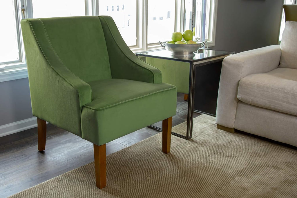 HomePop Classic Swoop Arm Accent Chair - Dark Green