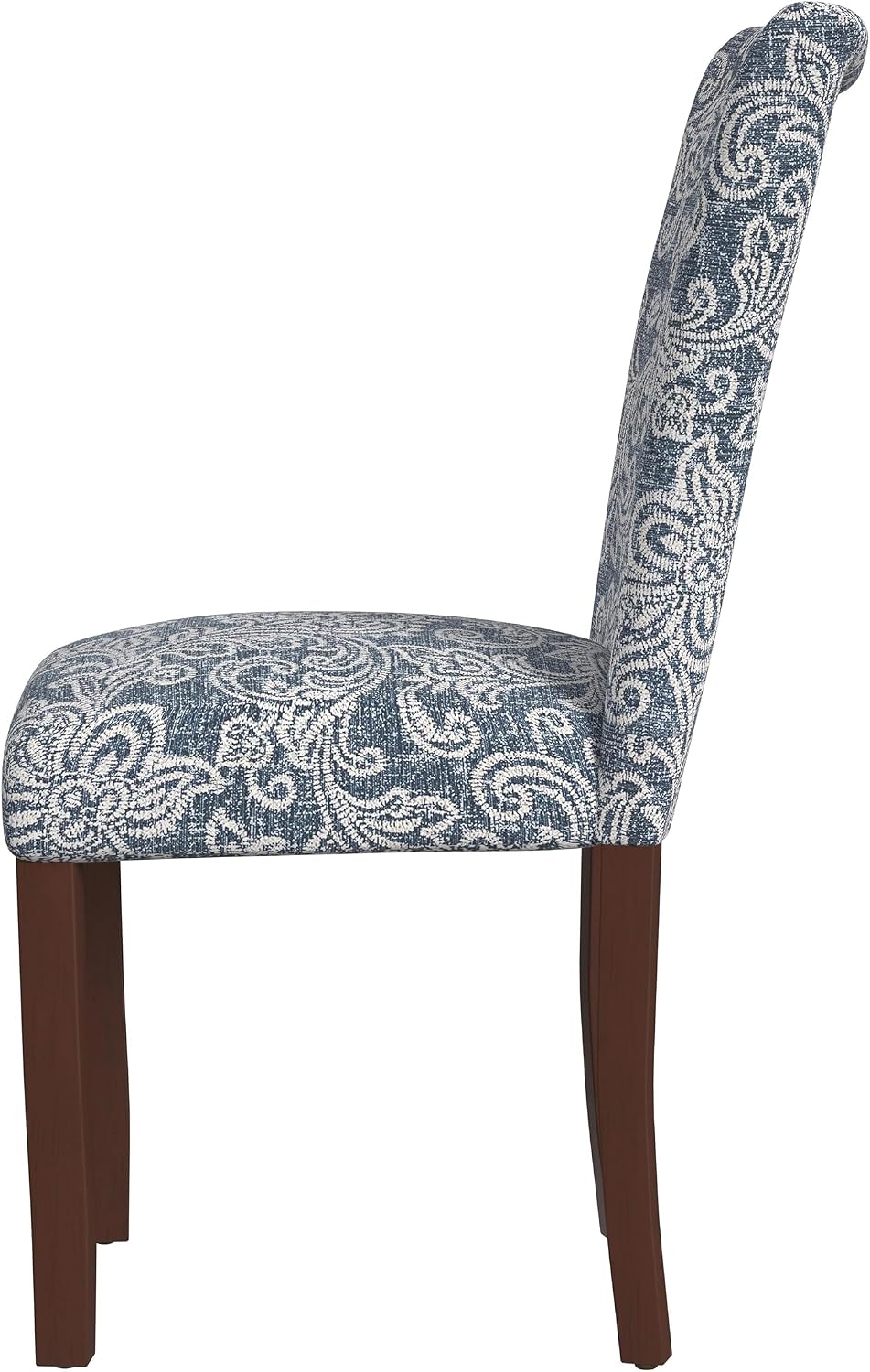 HomePop Classic Parsons Dining Chair -Denim Jacobean Print (Set of 2)