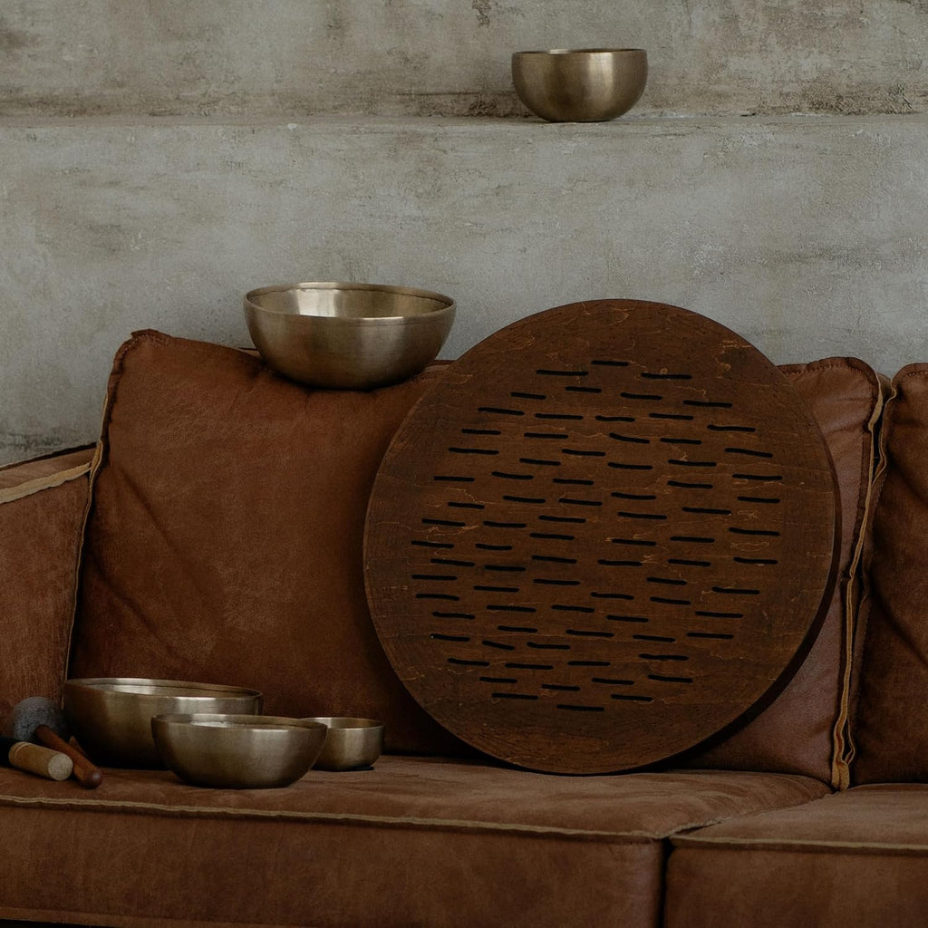 Water-Fall Disc — Wooden Ocean Drum, Storm, 19.5' (50 cm) | Deep Ocean Waves & Waterfall Sound for Sound Bath, Meditation & Sleep | No Bag