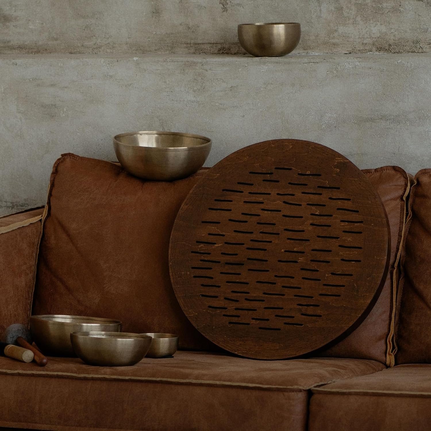 Water-Fall Disc — Wooden Ocean Drum, Storm, 19.5' (50 cm) | Deep Ocean Waves & Waterfall Sound for Sound Bath, Meditation & Sleep | No Bag