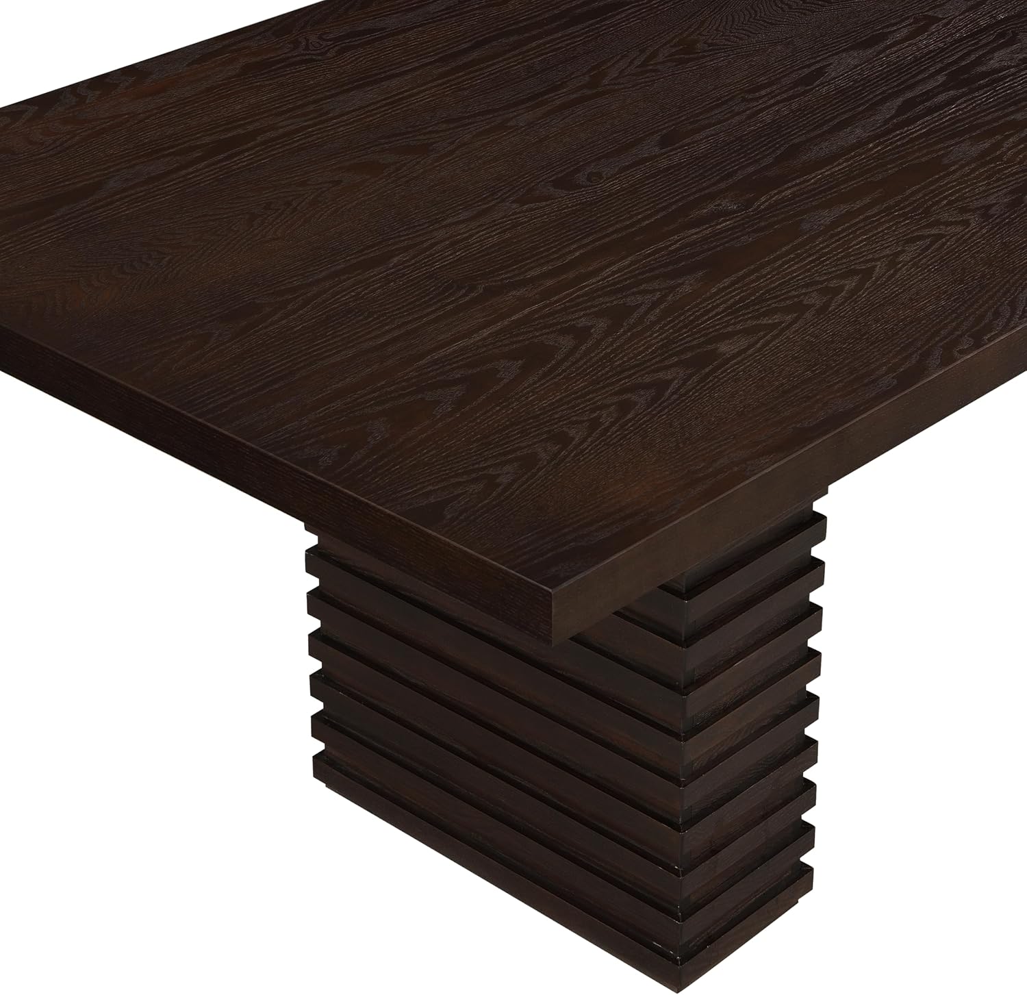 Christopher Knight Home Kaiya Modern Minimalist Wood Dining Table for 6-10 People, Rectangular Dining Room Table, Pedestal Kitchen Table, Ideal for Restaurant/Family Gatherings, Dark Brown