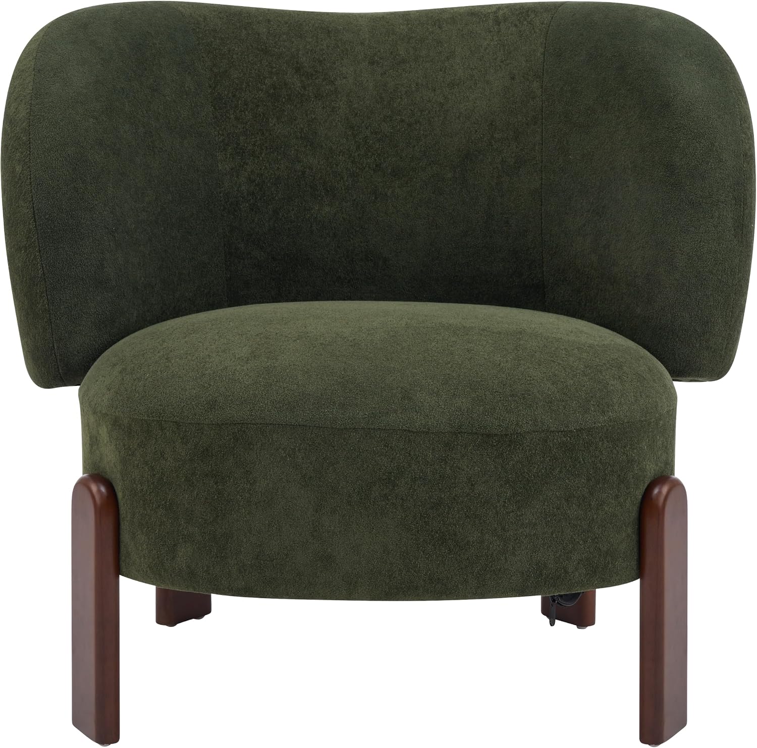 Christopher Knight Home Lily Wingback Accent Chair, Fabric Upholstered Club Chair, Solid Wood Single Lounge Sofa, Comfy Reading Chair for Living Room, Olive Green
