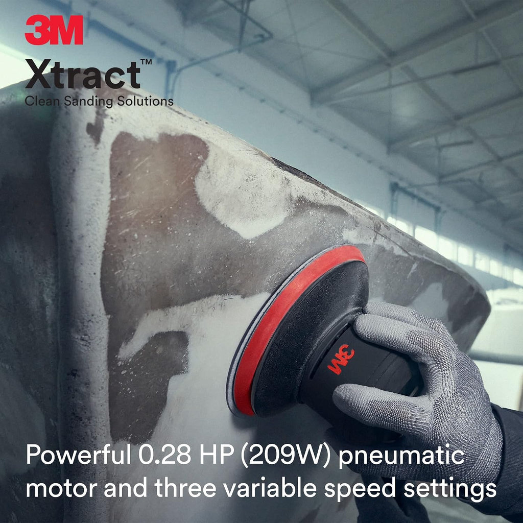 3M Pneumatic Random Orbital Sander, 88951, 6 in, Non-Vacuum, 5/16 in Orbit, Lightweight and Comfortable, 12000 RPM, .28 HP (209W) Motor, Variable Speed