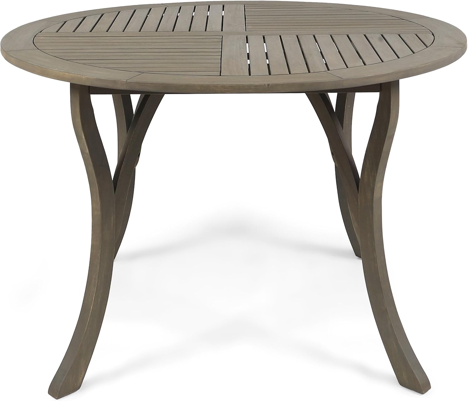 Christopher Knight Home Adn Outdoor 47' Round Acacia Wood Dining Table, Grey