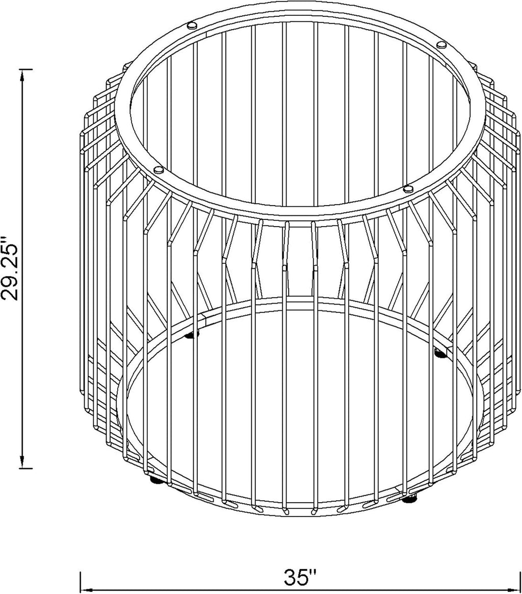 Coaster Home Furnishings - Veena - Metal Round Dining Table Base - Dining Table Base and Cage-Style Design, Pedestal Leg - Contemporary - Dining Room - Chrome - 193430
