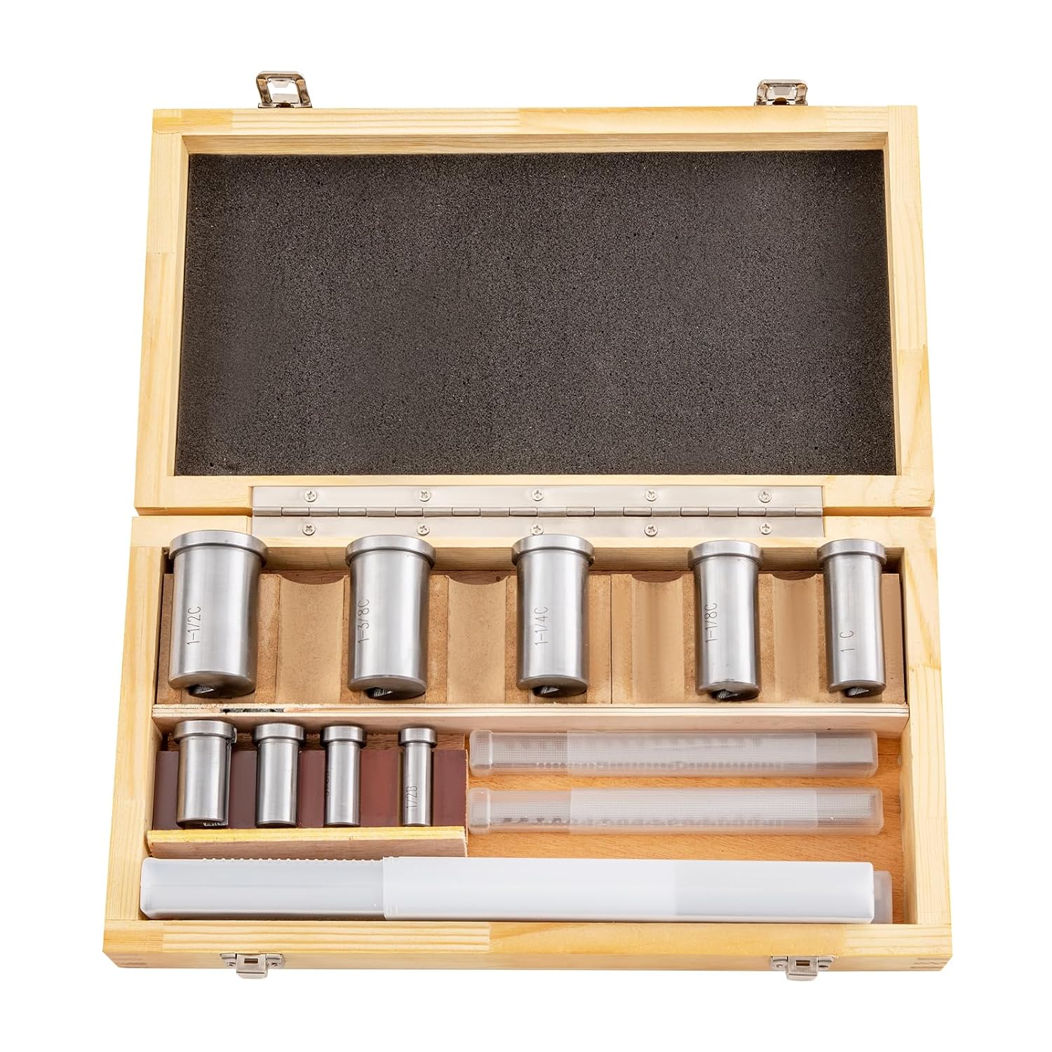 Keyway Broach Kit, 18 Pcs HSS Keyway Broach Set Inch Size Broaching Cutter Collared Ferrule Bushings Gasket Spacer Set Shim CNC Metal Processing Metalworking Set with Case for Lathe,Keyway Size (18)