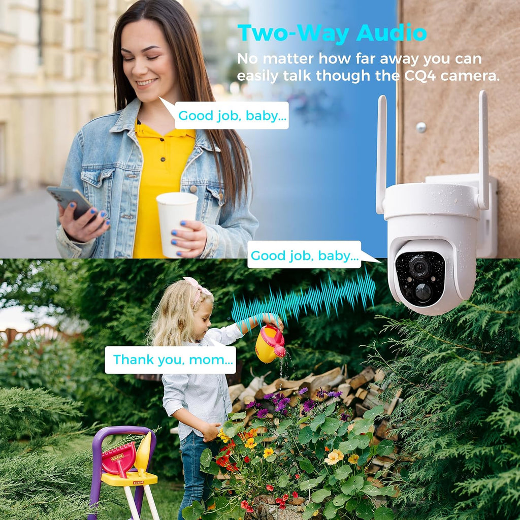 SOVMIKU Vicohome AI 2K Outdoor Solar Battery Security Cam & Indoor Plug-in Cam System, Two Way Audio, Motion Detection, 360° View, Easy to Setup, Color Night Vision, Audible Siren, 180 Days Care Plan