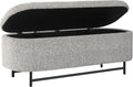 HomePop 46' Ellipse Storage Bench with Metal Legs - Cream Boucle with Gray Yarns