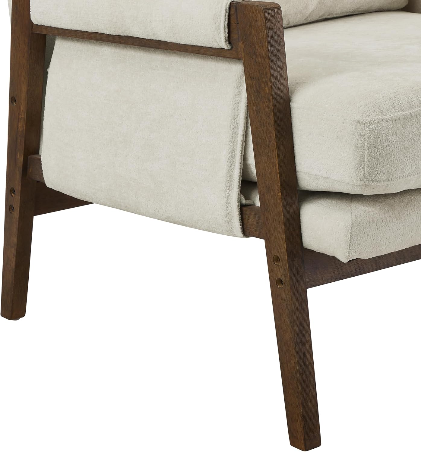 Roundhill Furniture Kelly Mid-Century Modern Accent Armchair, White