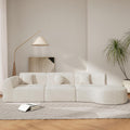 Christopher Knight Home Grelyn Modern Curved Modular Sectional Sofa, Wool Fabric Large Cloud Couch, 6-Seater L-Shaped Couch for Living Room, 3-Piece Lounge Sofa with Chaise, Fully Assembled, Beige