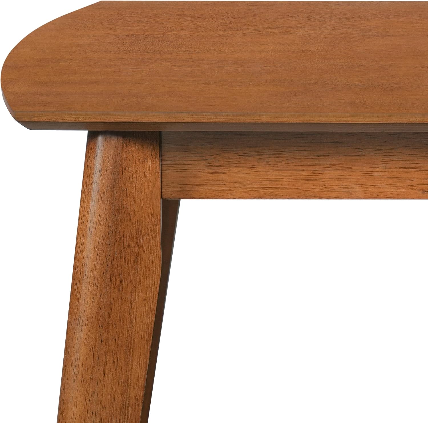 Merax 5 Piece Solid Wood Dining Table Set, Farmhouse Mid-Century Modern Table & 4 Upholstered Chairs for Home, Kitchen, Apartment, Space Saving, Brown+Biege