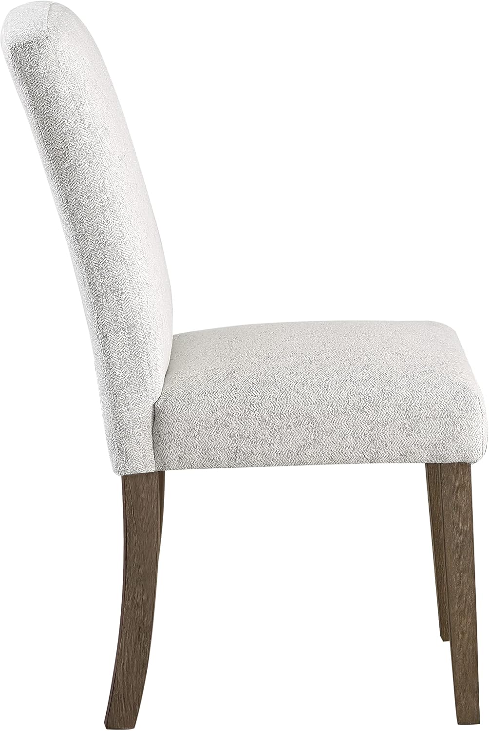 OSP Home Furnishings Everly Traditional High-Back Padded Dining Chair 2-Pack with Grey Washed Legs, Oyster Grey Fabric