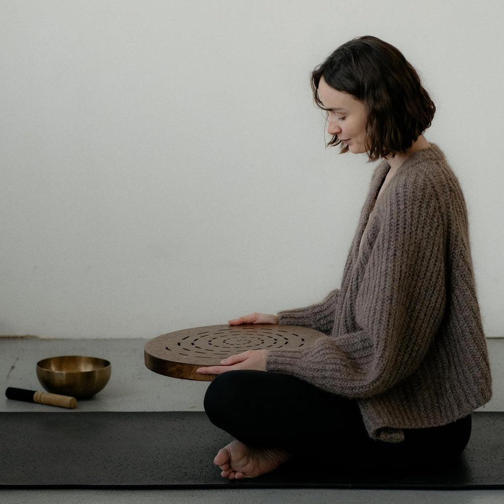 Water-Fall Disc — Wooden Ocean Drum, Swirl, 16' (40 cm) | Long Water Ambience for Sound Bath, Meditation & Yoga | No Bag