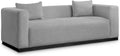 Meridian Furniture 642Grey-S Alfie Collection Modern | Contemporary Sofa with Rich Grey Linen Textured Fabric, Black Finish Solid Wood Base, 90.5' W x 36' D x 28.5' H, Grey