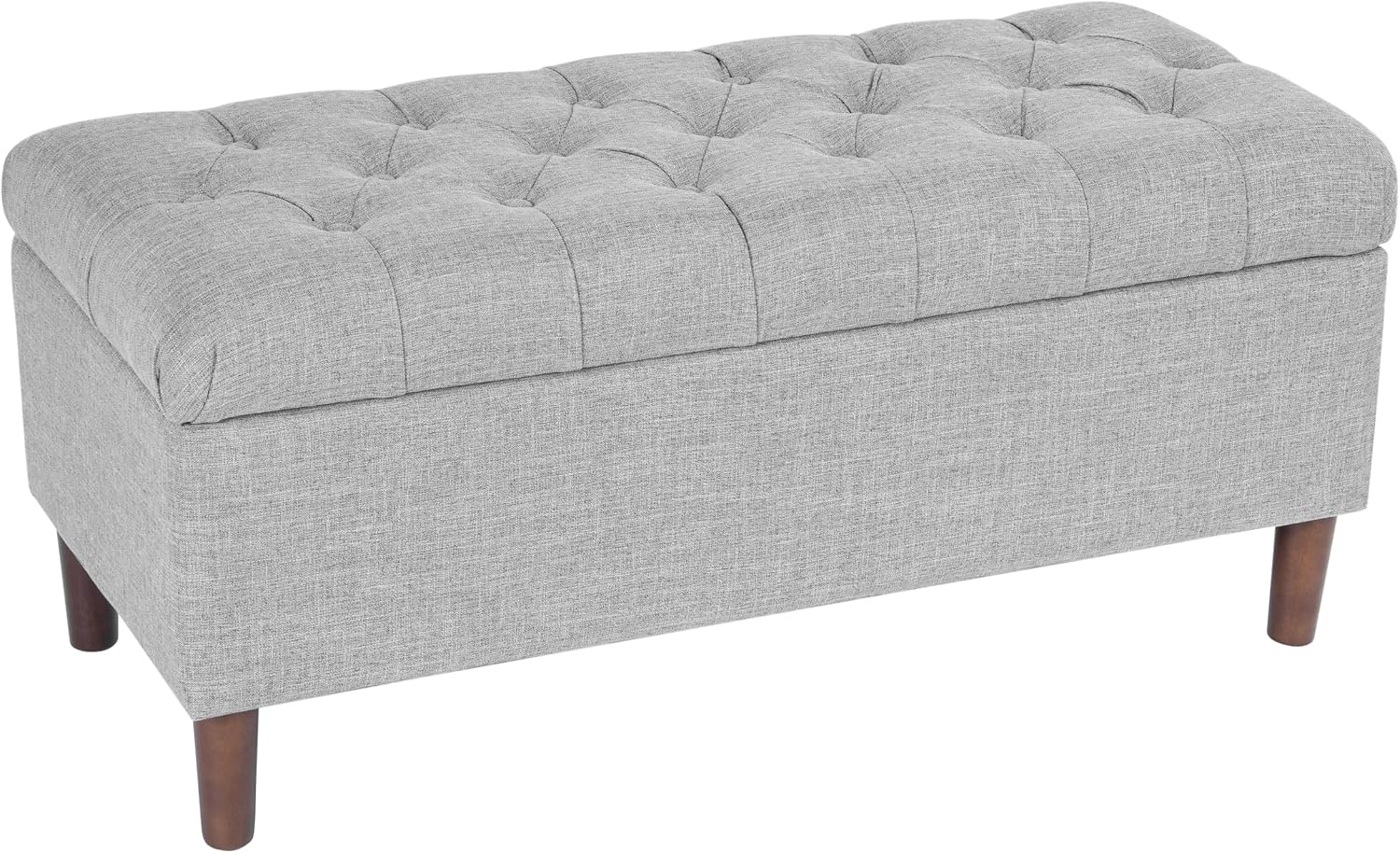 HomePop 40' Ainsley Button Tufted Storage Bench - Gray Woven