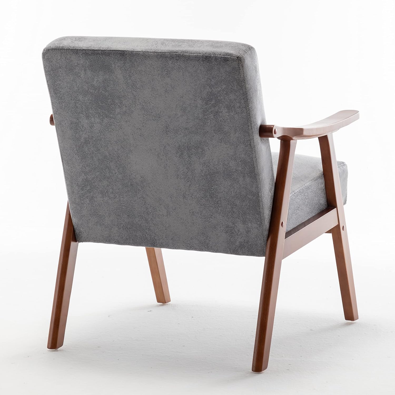 Container Furniture Direct Accent Chair with Microfiber Upholstery and Solid Wood Frame, Classic Mid-Century Modern Living Room Furniture for Extra Seating, Spotted Grey