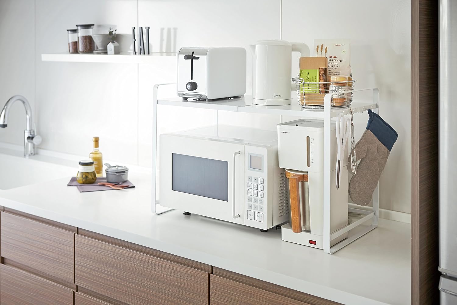 YAMAZAKI Home Expandable Kitchen Counter Organizer, Steel, Expandable
