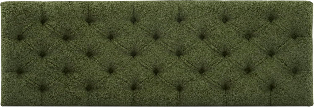 Christopher Knight Home Ottilie Boucle Fabric Storage Ottoman Bench, Wooden Rectangular Ottoman with Storage, Bedroom End of Bed Foot Stool, Entryway Ottoman Footrest, Living Room Extra Seat, Green