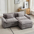 Oprisen 86' Modular Sectional Sofa, Comfy Cloud Couch Sectional Sofa with Ottoman, Chenille Sofa Sleeper Deep Seat Sofa with Throw Pillows for Living Room (Light Gray, 86'- L Shape)