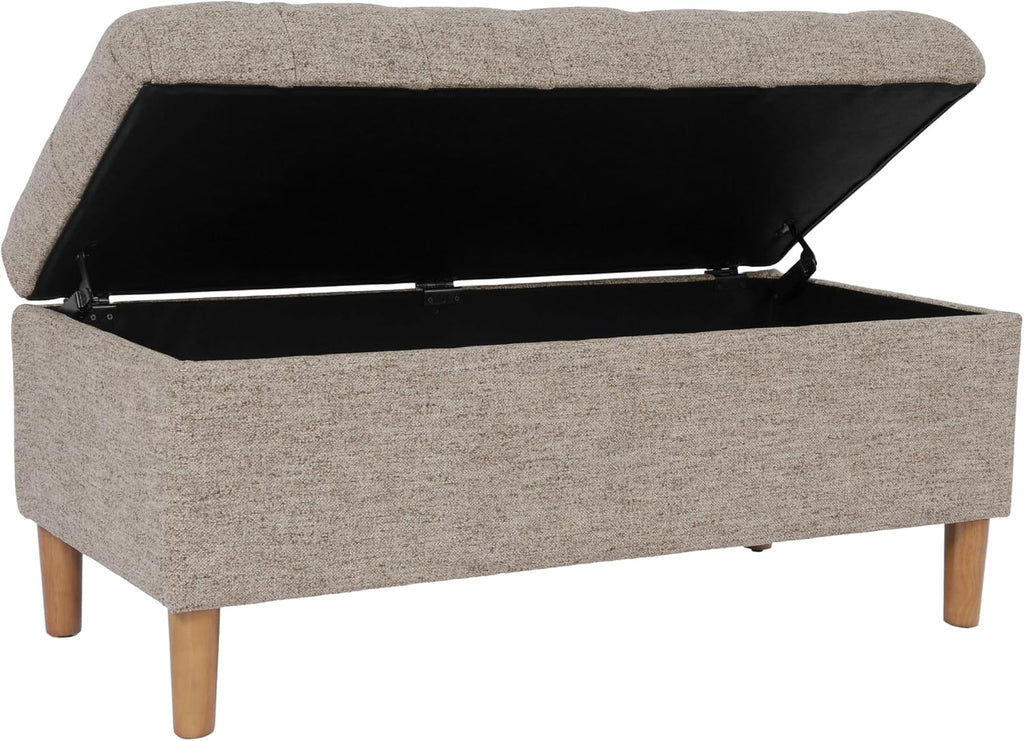 HomePop 40' Ainsley Button Tufted Storage Bench - Midtone Gray