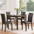 5-Piece Dining Table Set for 4, Kitchen Dining Table with 4 Soft Cushioned Solid Wood Chairs, Ideal for Home or Restaurant Use.(Dark Walnut_Small)