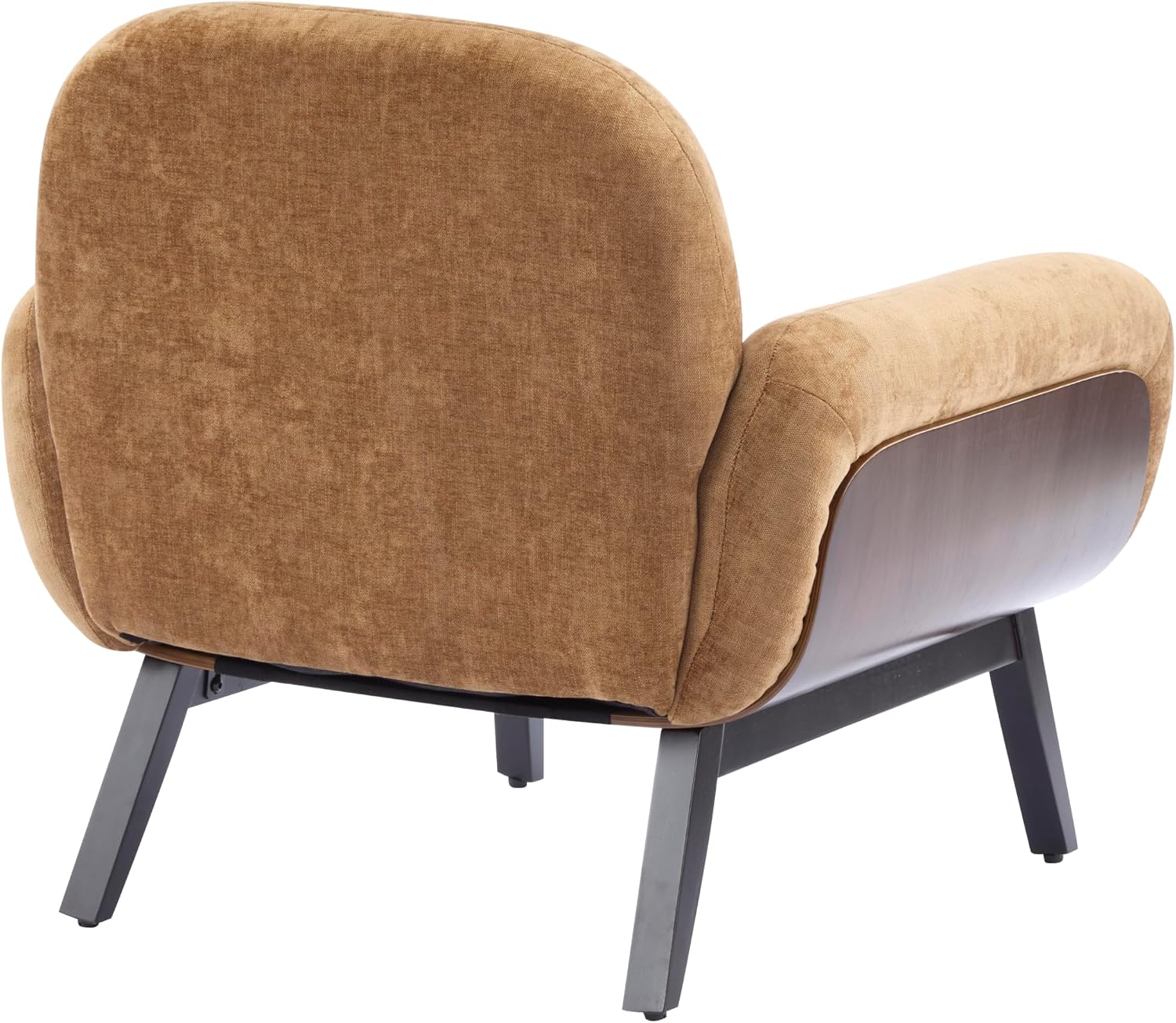 Christopher Knight Home Audrey Modern Upholstered Accent Chair, Low Profile Lounge Chair Inddor, Wooden Comfy Reading Chair, Soft Seating Single Lounge Sofa, Tan Brown
