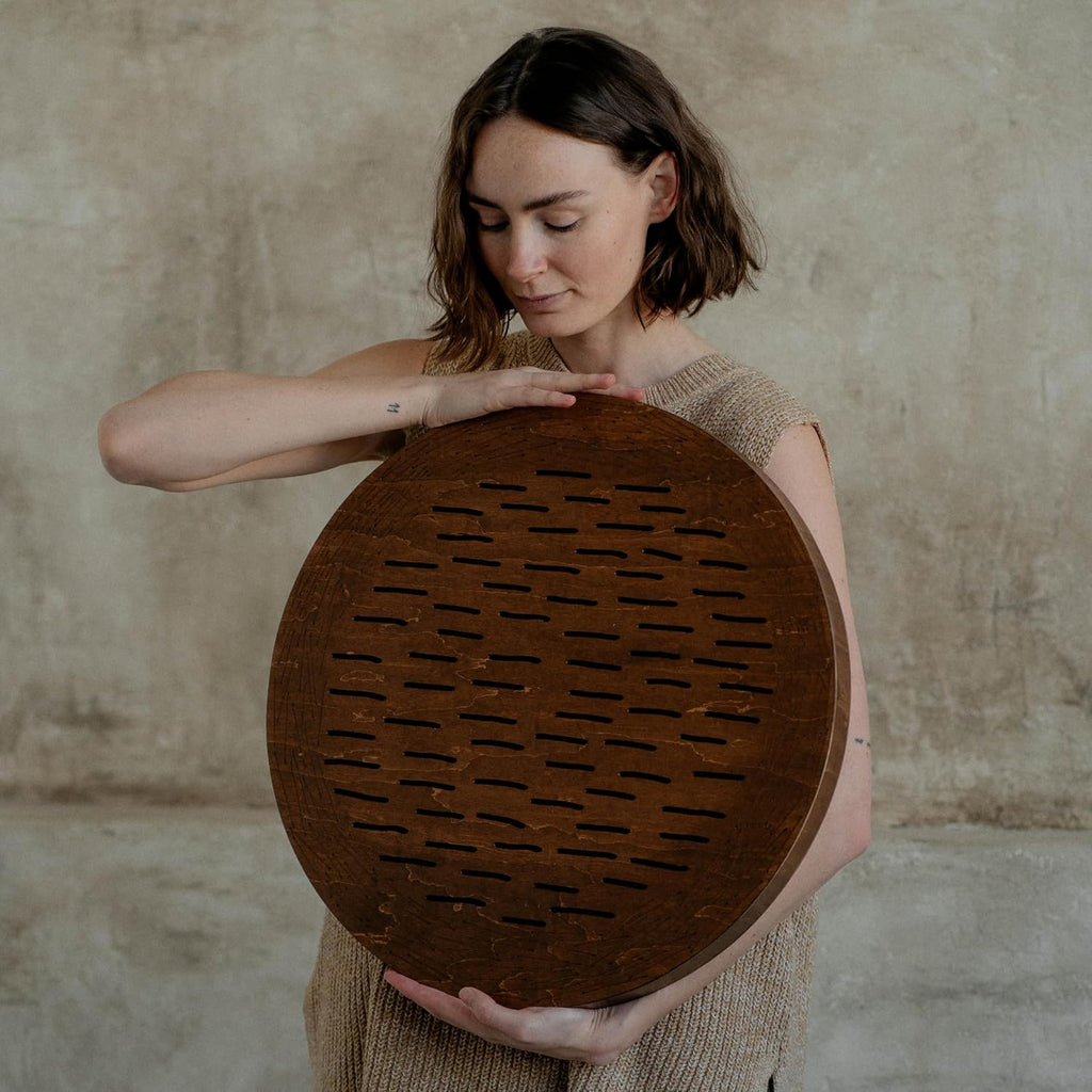 Water-Fall Disc — Wooden Ocean Drum, Storm, 19.5' (50 cm) | Deep Ocean Waves & Waterfall Sound for Sound Bath, Meditation & Sleep | With Protective Bag